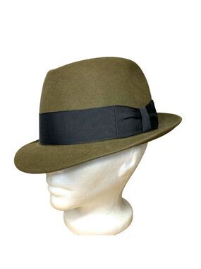 Vintage 50s Dobbs Fifth Avenue Fedora Hat Brown Wool Felt Classic Hipster 56 cm